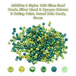 4500шт 6 стиля 12/0 стеклянных бисера&nbsp;SEED-YW0001-27D
