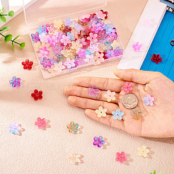 130 шт. 13-цветные прозрачные стеклянные бусины-спрей&nbsp;GLAA-TA0003-22