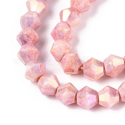 Антикоррозийные гальванические биконические стеклянные бусины&nbsp;LS-EGLA-T021-4mm-16-05