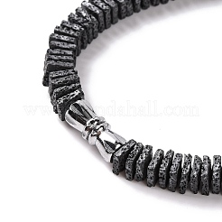 Квадратные и круглые ожерелья из натуральных бусин из лавового камня&nbsp;NJEW-Q341-12