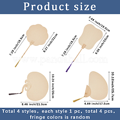 4 шт. 4 стиля бумажных вееров&nbsp;AJEW-GF0011-45B