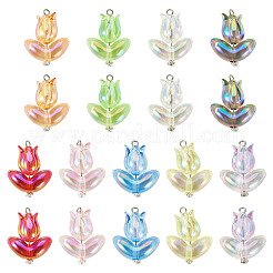 18 шт. 9 стиля подвески-цветы из акрила и сплава&nbsp;PALLOY-TAC0160