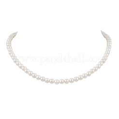 Ожерелья из круглых белых жемчужин диаметром 6 мм&nbsp;NJEW-JN05701