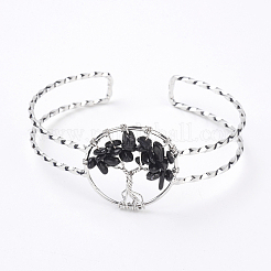 Браслеты из манжеты из природного камня из драгоценных камней&nbsp;BJEW-L624-B