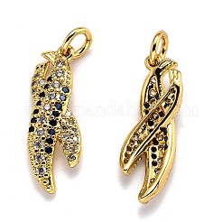 Латунные микро проложить кубического циркония подвески&nbsp;ZIRC-O039-05G