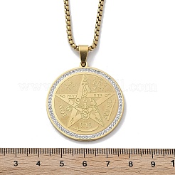 201 кулон из нержавеющей стали со стразами для женщин&nbsp;NJEW-U021-01G