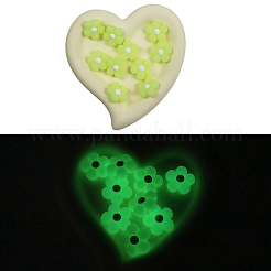 Цветочные светящиеся силиконовые бусины&nbsp;SIL-WH0008-37K