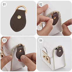 8 шт. 4-х цветные головки молний из коровьей кожи PURS-CL0001-01A