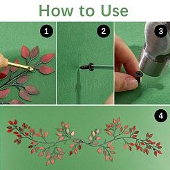 Железные листья ветки настенные украшения&nbsp;AJEW-WH0513-30B