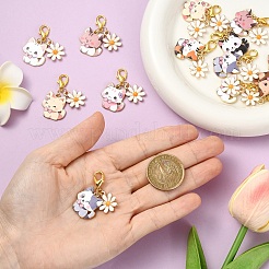 16 шт. 8 стильных эмалевых подвесных украшений из сплава&nbsp;HJEW-YW00223