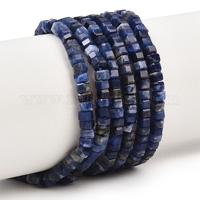 Природный содалит бисер нитей&nbsp;G-G345-C31-2x4mm-1