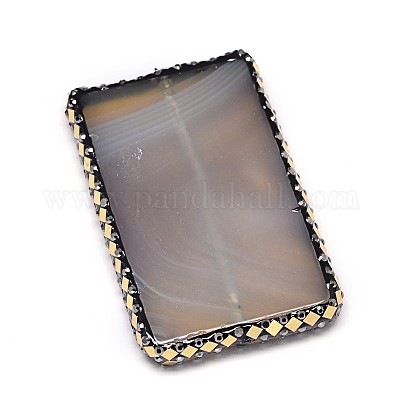 Прямоугольник природных агатовые бусы G-M271-09-1