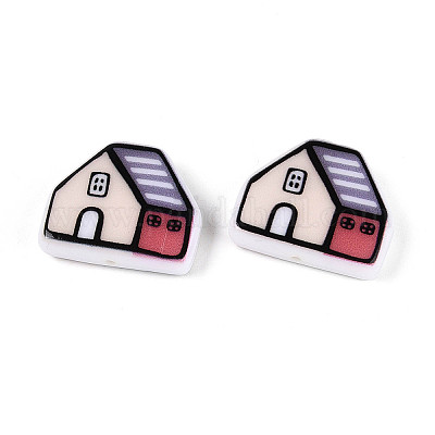 Печатные непрозрачные бусины из смолы&nbsp;RESI-N043-09B-03-1