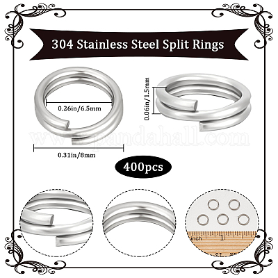 400 шт. разъемные кольца из нержавеющей стали 304&nbsp;STAS-BBC0006-16C-1