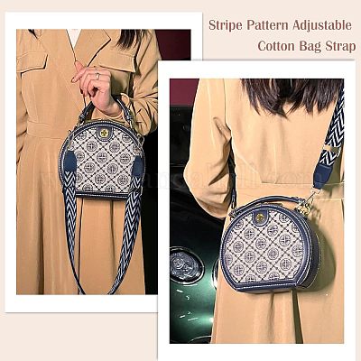 Регулируемый ремень для сумки из хлопка в полоску&nbsp;AJEW-WH0254-63B-1