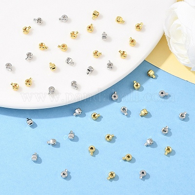 50шт латунные обжимные бусины&nbsp;KK-YW0003-69G-1