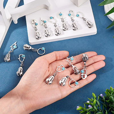 18 шт. 9 стиля сменные ползунки из сплава смолы&nbsp;HJEW-TAC0099-1