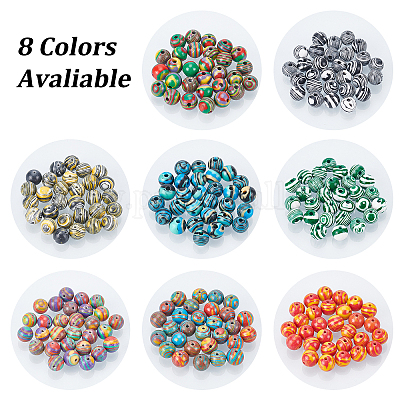 240шт 8 цвета синтетические малахитовые бусины&nbsp;G-AR0004-25-1