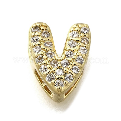Латунные микро-паве кубические цирконии буквы многорядные звенья KK-D295-32G-22-1