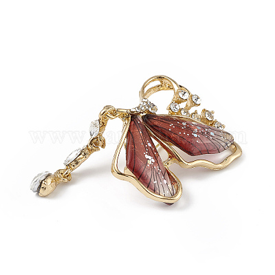 Брошь в виде бабочки из смолы с кристаллами и стразами&nbsp;LS-JEWB-P016-05KCG-02-1