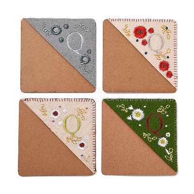 4 шт. персонализированные закладки-уголки с вышивкой вручную JX587Q-1