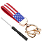 Imitation Leather Keychain Holder, with Alloy Findings and Screwdriver, Light Gold, 14.5cm