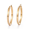 304 Stainless Steel Hoop Earrings, Hypoallergenic Earrings, Golden, 42.5x26.5x4mm, Pin: 0.7x1mm