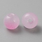 Two Tone Glass Beads, Round, Pearl Pink, 8x7mm, Hole: 1.4mm