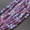 Synthetic Moonstone Beads Strands, Holographic Beads, Half AB Color Plated, Round, Medium Orchid, 8mm, Hole: 1mm, about 47pcs/strand, 15 inch