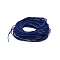 Korean Waxed Polyester Cord, Flat, for Necklace, Bracelet Making, Dark Blue, 1mm, 15m/bag
