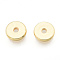 Brass Spacer Beads, Nickel Free, Flat Round, Real 18K Gold Plated, 8x1.5mm, Hole: 1.8mm