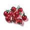 Transparent Korea Acrylic Pendants, Apple, Red, 19.8x15.5x14mm, Hole: 3mm