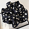 Polka Dot Pattern Cloth Elastic Hair Accessories, for Girls or Women, Scrunchie/Scrunchy Hair Ties, Black, 250mm