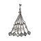 Tibetan Style Alloy Curb Chain Tassel Big Pendants, Rhombus Charms, Antique Silver, 107x8.5mm, Hole: 3.5mm