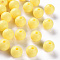 Opaque Acrylic Beads, Round, Yellow, 12x11mm, Hole: 1.8mm