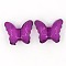 Transparent Acrylic Beads, Faceted Butterfly, Purple, 22x18x9mm, Hole:1.6~1.8mm, about 257pcs/500g