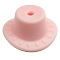 Silicone Focal Beads, Top Hat, Misty Rose, 13x26mm