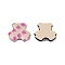Printed Acrylic Cabochons, Bear with Bear Head Pattern, Blanched Almond, 25.5x24x5mm