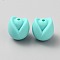 Silicone Beads, Flower, Cyan, 16.5x15x15mm, Hole: 2mm