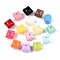 Baking Paint Opaque Acrylic Beads, Square, Faceted, Mixed Color, 11x11x11mm, Hole: 1.6~1.8mm