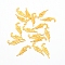 Alloy Cabochons, Left Wing, Golden, 13x30.5x2.5mm