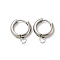 Tarnish Resistant 201 Stainless Steel Huggie Hoop Earring Findings, with Horizontal Loop and 316 Surgical Stainless Steel Pin, Stainless Steel Color, 13x3mm, Hole: 2.5mm, Pin: 1mm.