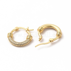 Серьги-кольца из прозрачного кубического циркония&nbsp;EJEW-A095-06G