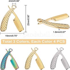 12 шт. подвески из нержавеющей стали 304 двух цветов&nbsp;STAS-UN0023-61