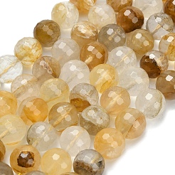 Бусины из натурального желтого гематоидного кварца класса А&nbsp;G-L642-F04-12mm