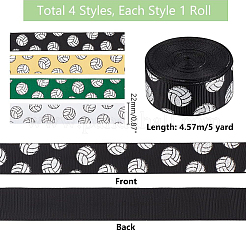 4 рулон 4-цветной репсовой ленты с принтом в виде спортивного мяча OCOR-PH0004-07A