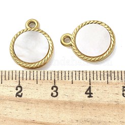 Подвески из натуральной белой ракушки из нержавеющей стали 304&nbsp;STAS-U037-12G-02