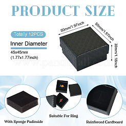 Подарочные коробки для хранения колец из фактурного картона с ромбами&nbsp;CON-TAC0001-07C