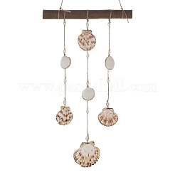 Подвесные украшения из ракушек с гальваническим покрытием&nbsp;HJEW-JM04538