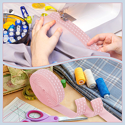 5 ярд плоского полиэстерного эластичного шнура/ленты для вышивки&nbsp;OCOR-WH0016-10C